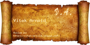 Vitek Arnold névjegykártya