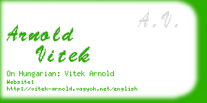 arnold vitek business card